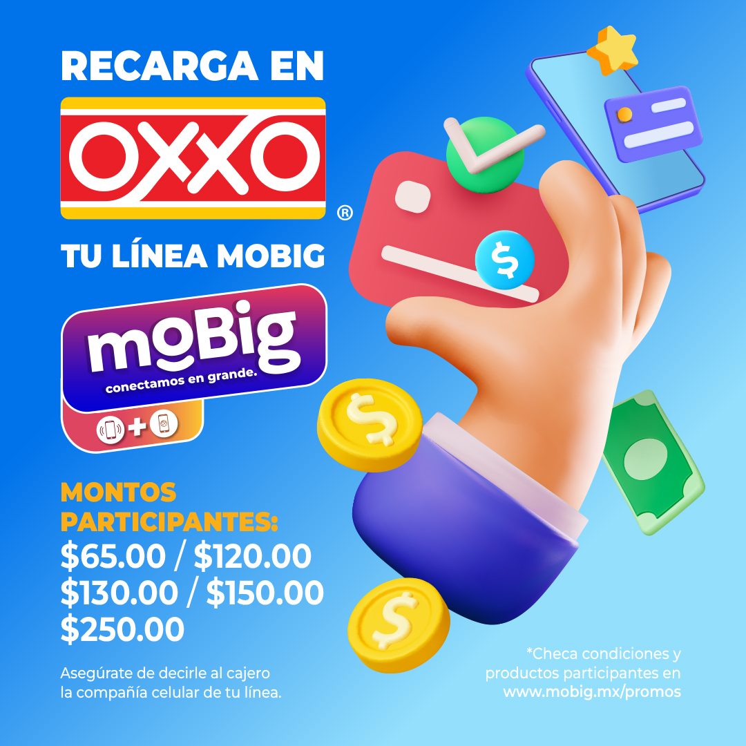 banner Recarga tu moBig en OXXO